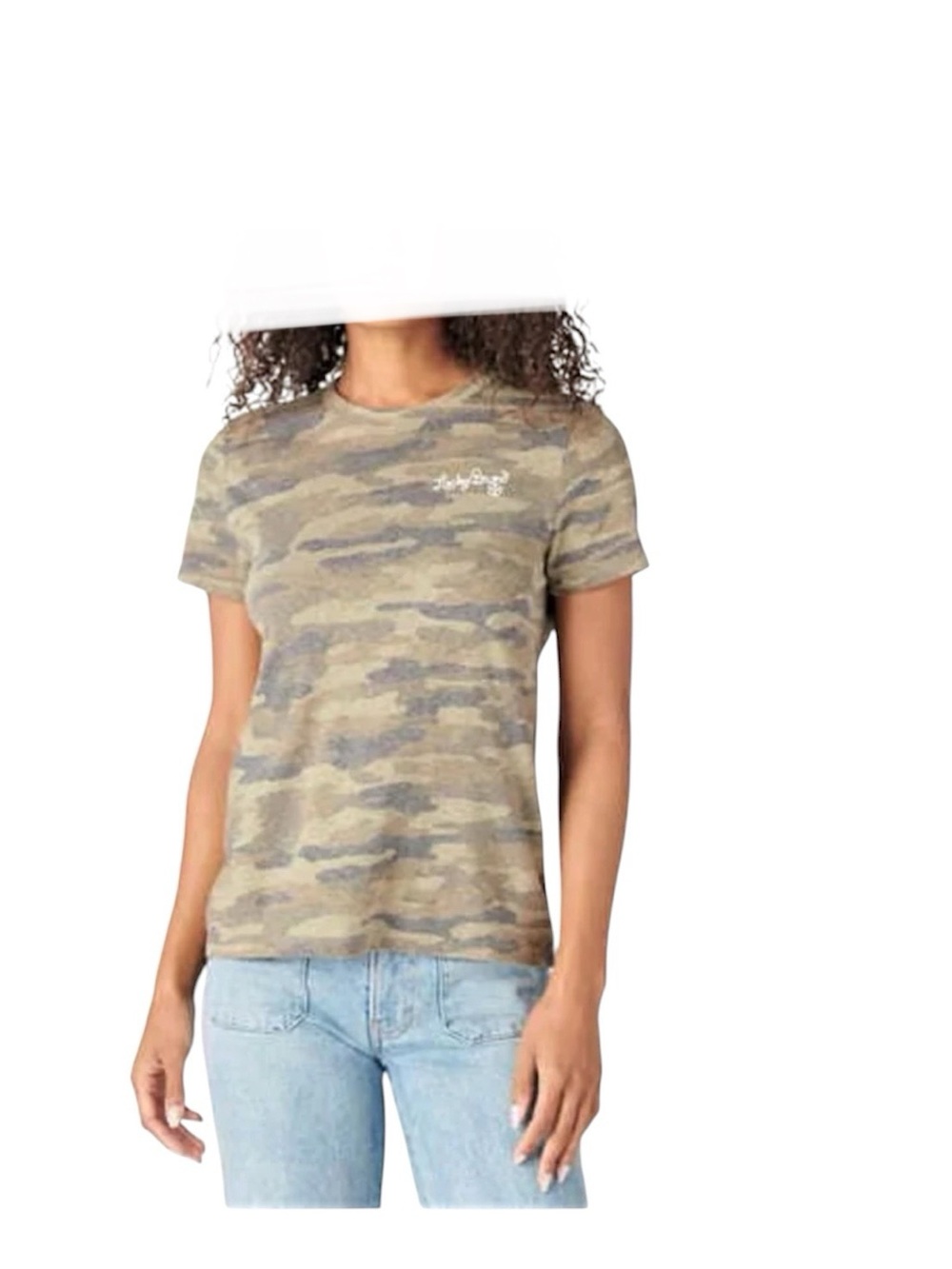 NWT Lucky Brand Super Soft Tee Camo' Graphic Print T-Shirt Size XXL Women’s